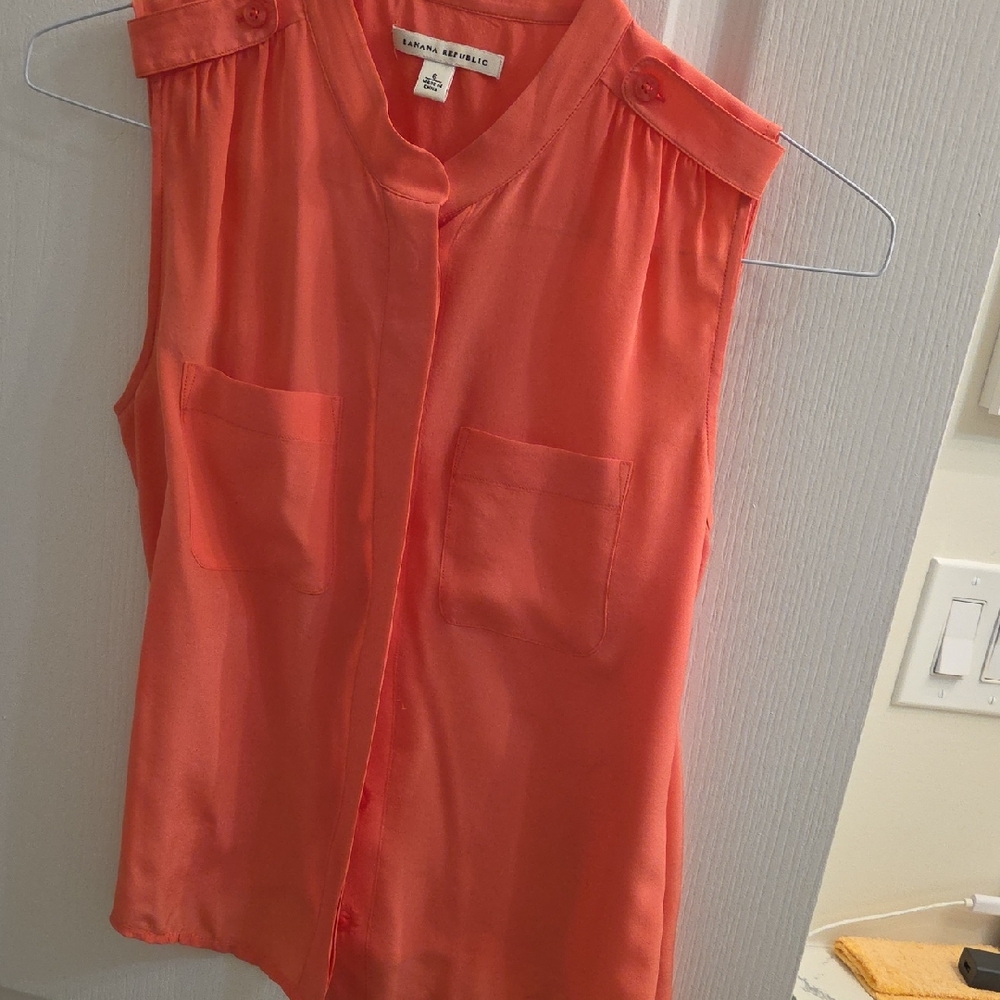 Banana Republic Vibrant Coral Blouse